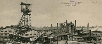 Das Steinkohlenbergwerk „Guido” in Zabrze (ehemals Hindenburg), eine deutsche Postkarte, 1910
