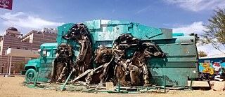 Street Art in Las Vegas: Fremont East: Bordalo II Las Vegas, Nevada 723 Fremont Street in Downtown Las Vegas
