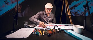Live Drawing Konzert mit Reinhard Kleist