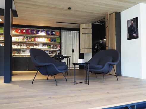Kaffeeecke im neuen Lese- und Begegnungsraum des Goethe-Instituts in Oslo.
