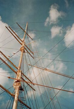 Tall ship mast in Hamburg