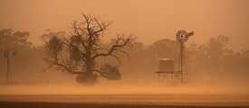 Al fin y al cabo, es bueno que todos sintamos más calor, ¿o no? Tormenta de arena en Australia. 