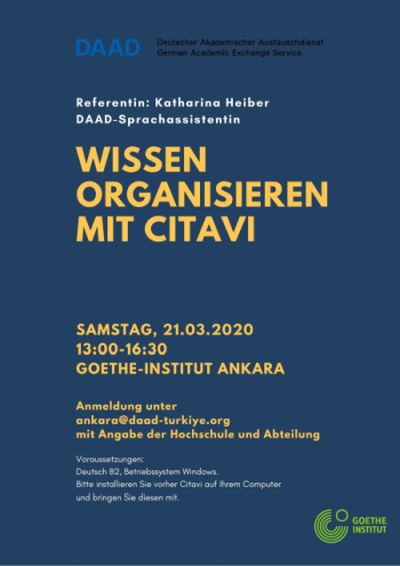 DAAD Workshop: Wissen Organisieren mit Citavi