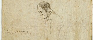 Portrét básníka zachycený Rudolfem Lohbou během Hölderlinova života ve věži