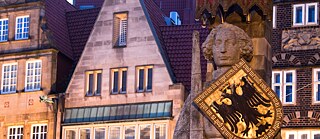 Der mittelalterliche Roland auf dem Bremer Marktplatz symbolisierte die Rechte und Freiheiten der Stadt Bremen. 