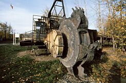 A smaller Krupp bucket-wheel excavator from 1984 in the Heritage Park 