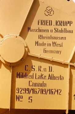 The inscription of the bucket-wheel excavators gives information about its origin