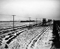 Blick von den Wachtürmen im Kriegsgefangenenlager in Medicine Hat