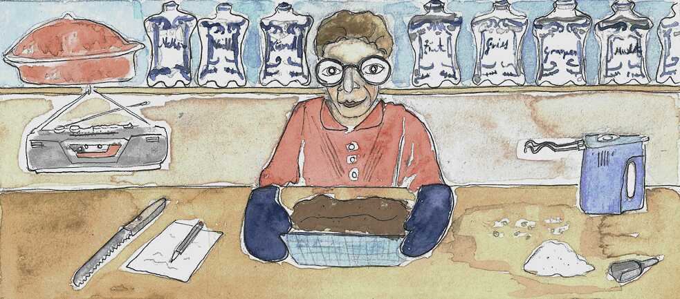 Oma Trude in der Backstube