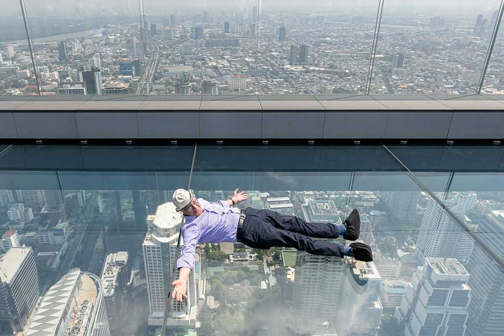 Former director of the Goethe-Institut Thailand, Dr. Anton Regenberg travelled from Germany to get some rest on top of Mahanakhon Tower