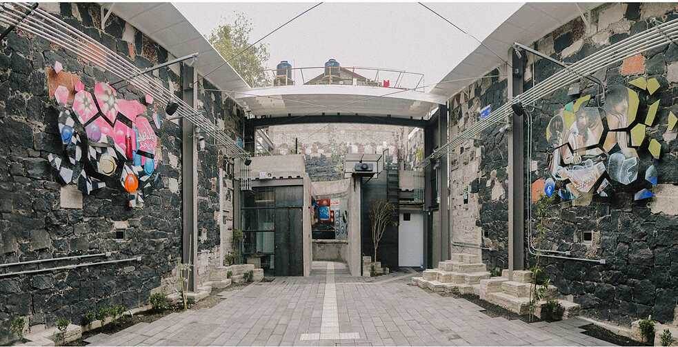 Interior of the New’s Divine Memorial, built in 2015 in the outskirts of Mexico City, which functions as a cultural community center for vulnerable youth 