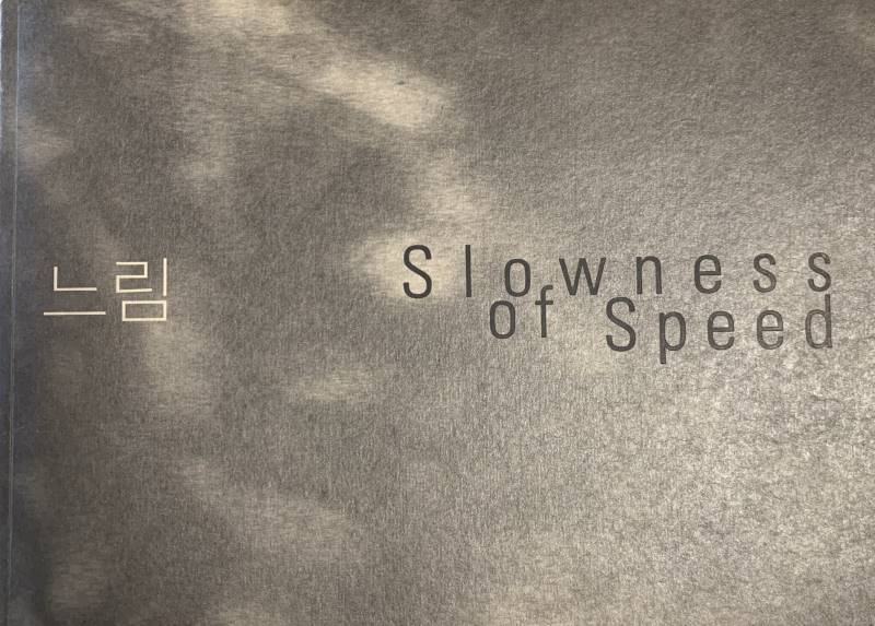 Capa do catálogo da exposição Slowness of Speed, criada por Namu Design. A exposição, com obras de 7 artistas coreanos incluindo Lee Bul e Choi Jeong Hwa, teve Sunjung Kim como curadora e realizou-se no Art Sonje Center em Seul em 2000, na National Gallery of Victoria em Melbourne em 1998 e na Art Gallery of New South Wales em Sydney em 1999.