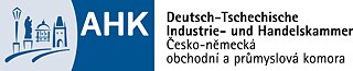 Blau-weißes Logo der Deutsch-Tschechischen Industrie- und Handelskammer