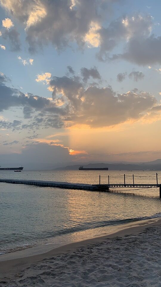 Sonnenuntergang am Roten Meer in Aqaba