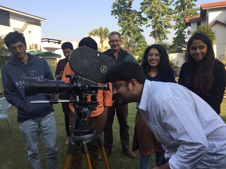 During our third workshop in Lahore.