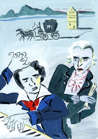Beethoven nimmt Unterricht bei Haydn
