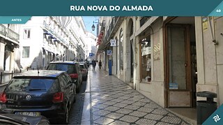 Zo ziet de Rua Nova do Almada in Chiado, een wijk in het oude centrum, er vandaag uit.