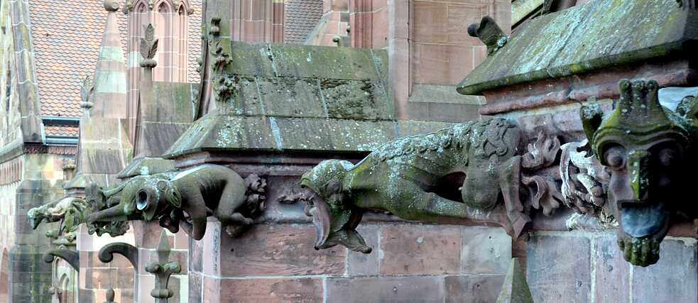 Wasserspeier am Freiburger Münster. 