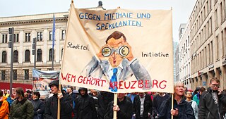 Demonstration in Berlin’s Kreuzberg district, 2018. 
