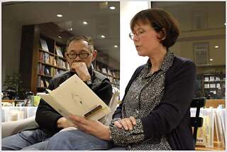 Lesung mit Goenawan Mohammad, Präsentation des zweisprachigen Gedichtbandes „Don Quijote“, bei einer Veranstaltung während der Frankfurter Buchmesse 2015