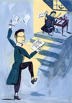 Beethoven verhandelt mit seinem Verleger