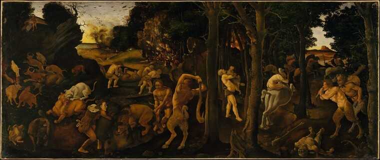 Piero di Cosimo, Jagdszene, ca. 1494-1500, 70,5 x 169,5 cm, Metropolitan Museum of Art, New York