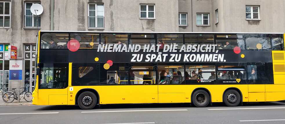Nie um einen guten Spruch verlegen: Die Werbesprüche der BVG haben mittlerweile Kultstatus.