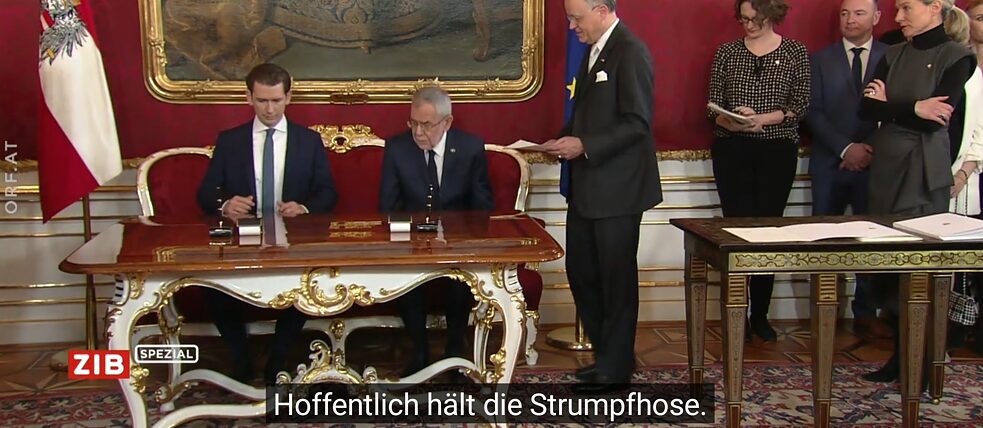 Untertitel Panne beim der Österreichischen Regierungsantritt