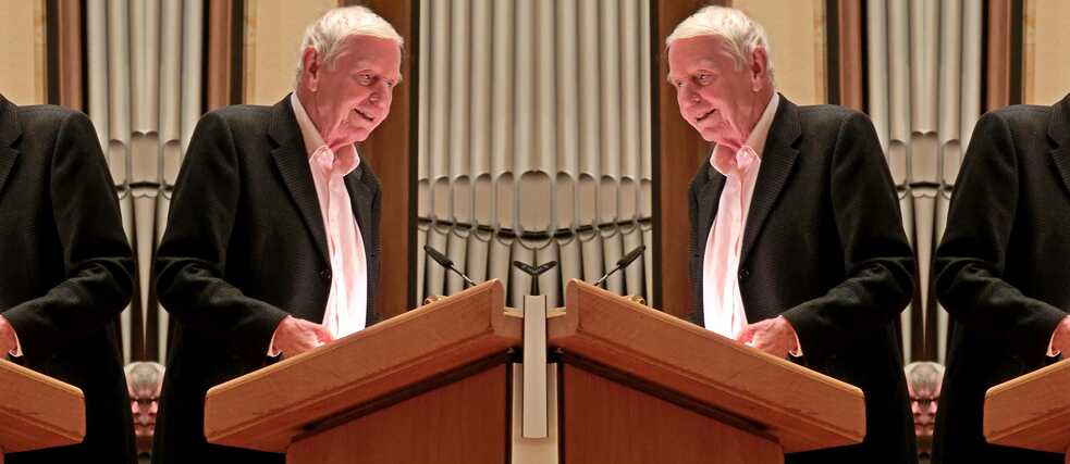 Hans Magnus Enzensberger na univerzitě v Tübingenu, 2013