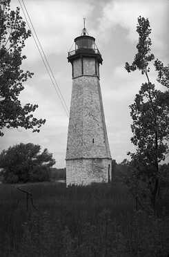 A historical photograph of the Gibraltar Point lighthouse