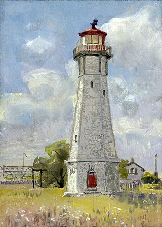 Ein Gemälde des „Gibraltar Point” Leuchtturms