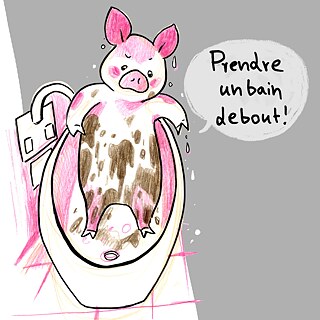 ein Bad im Stehen nehmen