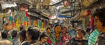 Delhi - aus Barbara Yelins Skizzenbuch | Illustration: Barbara Yelin