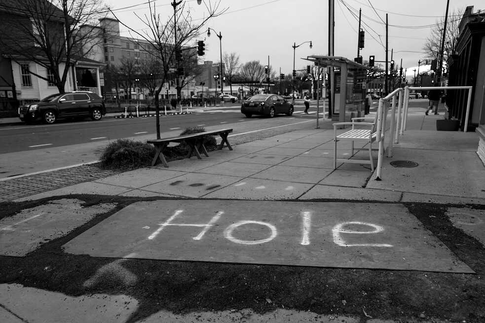 There must’ve been a good reason for labeling the sidewalk repair like this, but did it really need to be big enough to be seen from outer space?