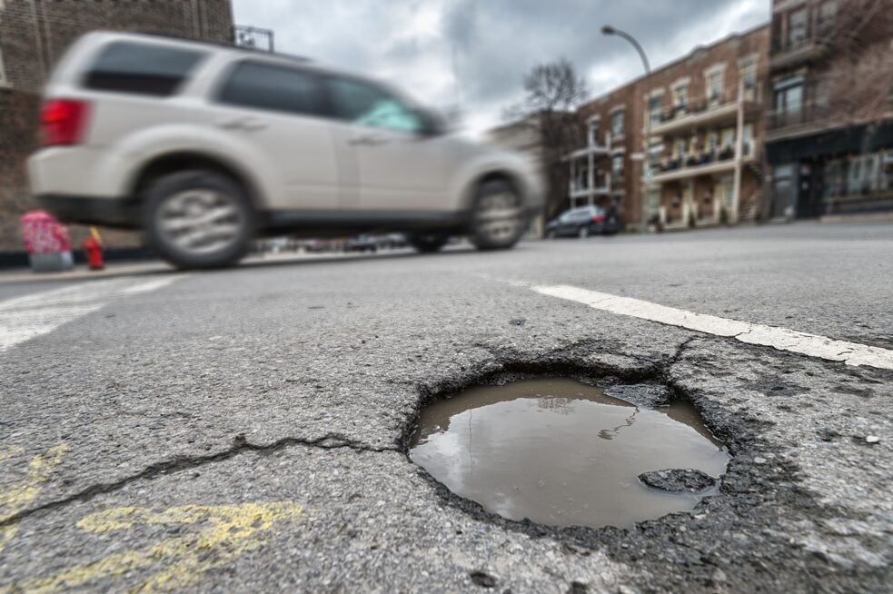 Pothole in Montreal