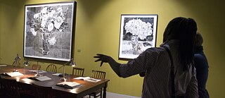 Decolonisation: Works of art by South African artist William Kentridge are exhibited in Cape Town, South Africa, Friday, Aug. 23, 2019. Kentridge's work of videos, graphic tapestries, charcoal drawings, woodcut prints, sculptures and sound installations combine in his largest single show in which he explores compelling themes including the country's apartheid history and the participation of Africans in World War. 