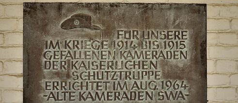Gedenkplatte für die Gefallenen der deutschen Schutztruppe im Hof der Alten Feste, Windhoek, Namibia