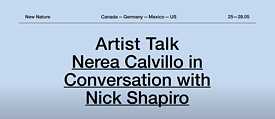 Nerea Calvillo in Conversation with Nick Shapiro