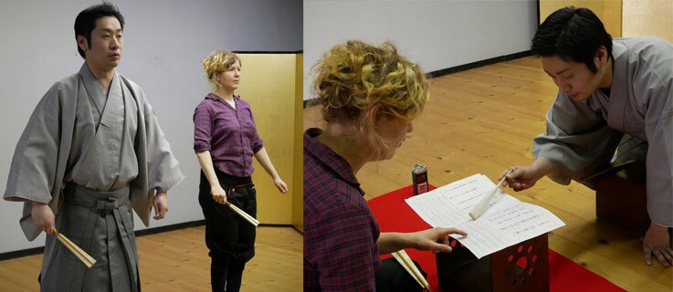 Mit Tatsushige Udaka im International Noh Studio