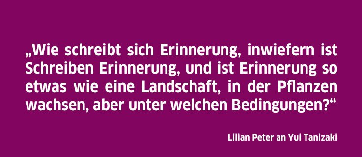 Lilian Peter an Yui Tanizaki, Berlin, 27. Juni 2020