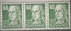 DDR-Briefmarken mit Georg Wilhelm Friedrich Hegel