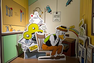 Children can walk through Duckburg and look over Gyro Gearloose’s shoulder in his workshop, take a dip in Scrooge McDuck’s pool of gold coins and climb through the Jog Tunnel behind Grandma Duck’s barn. 