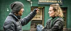 Fatih Akin und Diane Kruger bei Dreharbeiten zu „Aus dem Nichts“ 