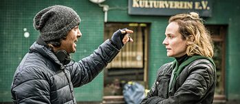 Fatih Akin und Diane Kruger bei Dreharbeiten zu „Aus dem Nichts“ 