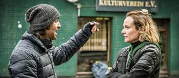 Fatih Akin und Diane Kruger bei Dreharbeiten zu „Aus dem Nichts“ 