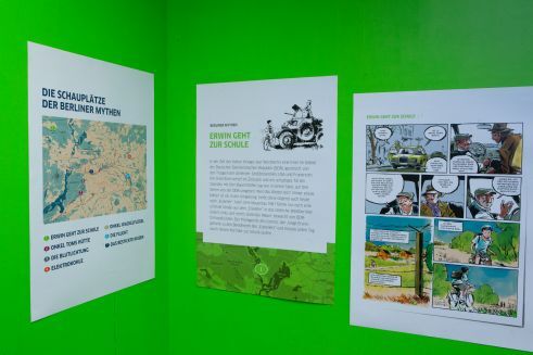 Die Plakatausstellung „Berliner Mythen“ in der Estnischen Nationalbibliothek