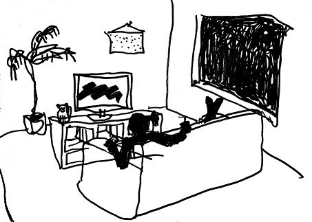 Cartoon depicting binge watching