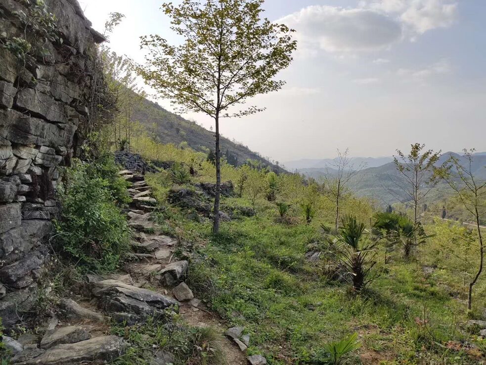 Festungsanlagen und Wege in den Bergen südlich von Wuhan, die möglicherweise in alten Zeiten von Mitgliedern der Yao-Ethnie angelegt wurden.