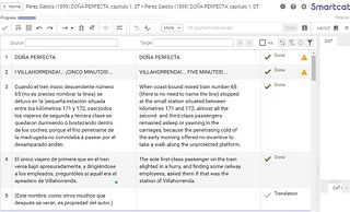 Interface de tradução do software Smartcat