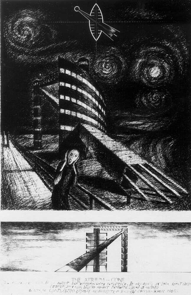 Atrium-Konus. Wettbewerbsprojekt für die Zeitschrift „JA“ | W. J. Misin, 1985